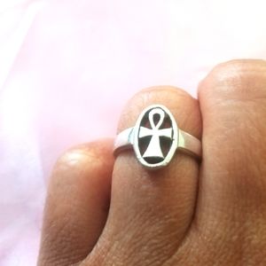 Handmade Sterling Silver Ankh Ring sz 6